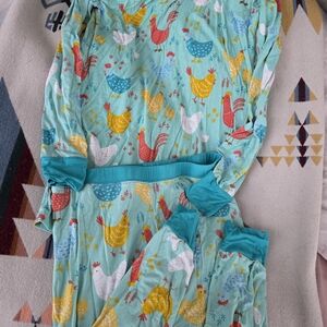 Little Sleepies Chickens Bamboo Kids Pajamas 12/14